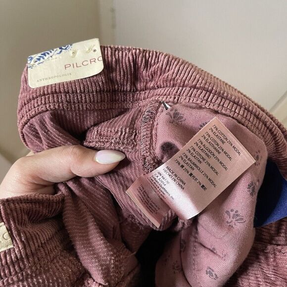 NEW! Pilcro and the letterpress slim boyfriend crop corduroy Wine red pants 28 - Picture 6 of 6